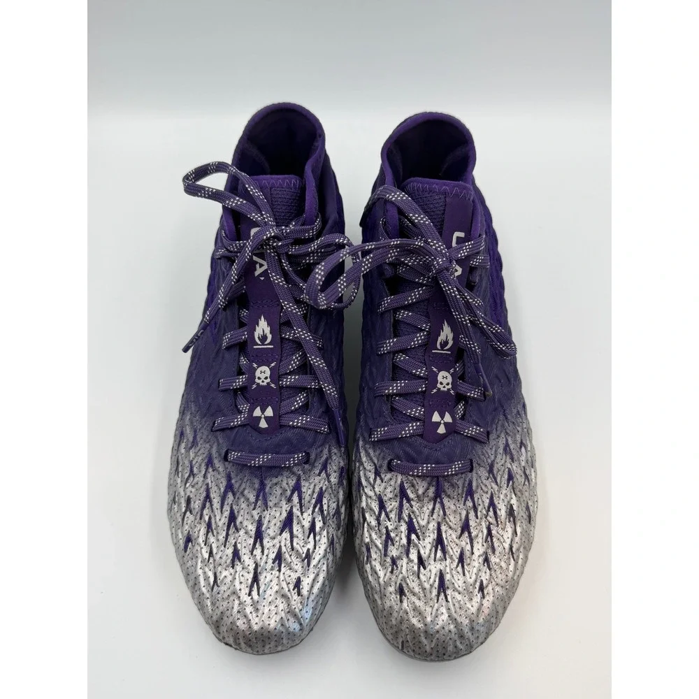 Under Armour Spotlight Clone MC Football Cleats Men's Purple Silver Sz 9